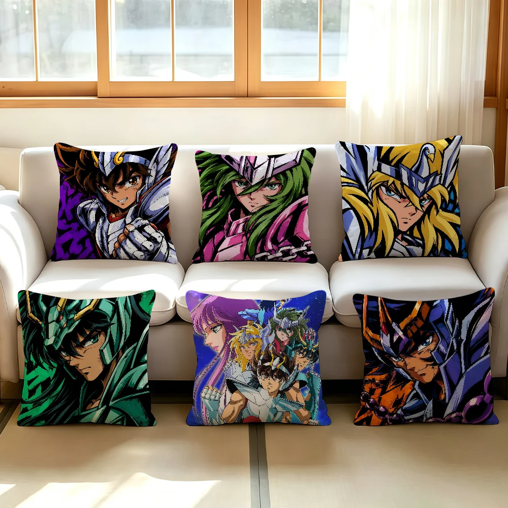 Anime S-Saint S-Seiya cushion cover Comfortable Decorative For Bedroom Living room Dormitory Picnic and Holiday Decoration