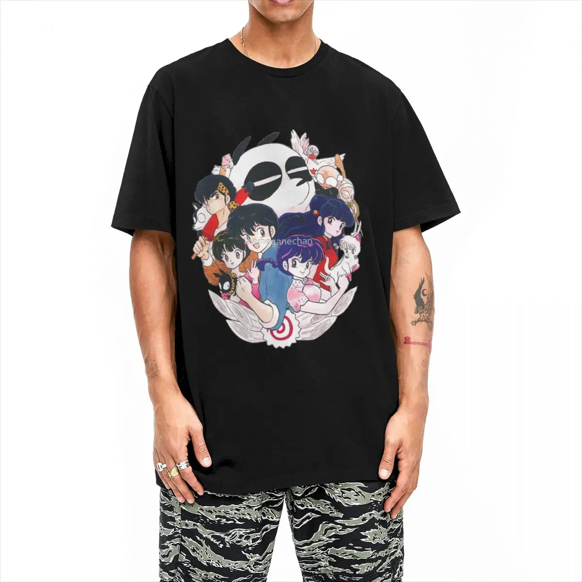 Men Women Ranma Rumiko Anime Manga T Shirts 100% Cotton Tops Fashion Short Sleeve Crewneck Tee Shirt Party T-Shirt