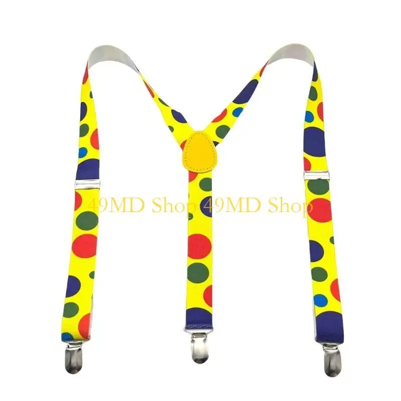 

49MD Подтяжки с узором клоуна и костюм с галстуком-бабочкой Уникальные регулируемые подтяжки длины для мужчин и женщин