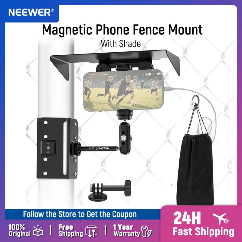 

NEEWER Magnetic Phone Fence Mount For iPhone Mevo Start GoPro Insta360 DJI Pocket Radar Gamechanger Mounting Accessories ﻿