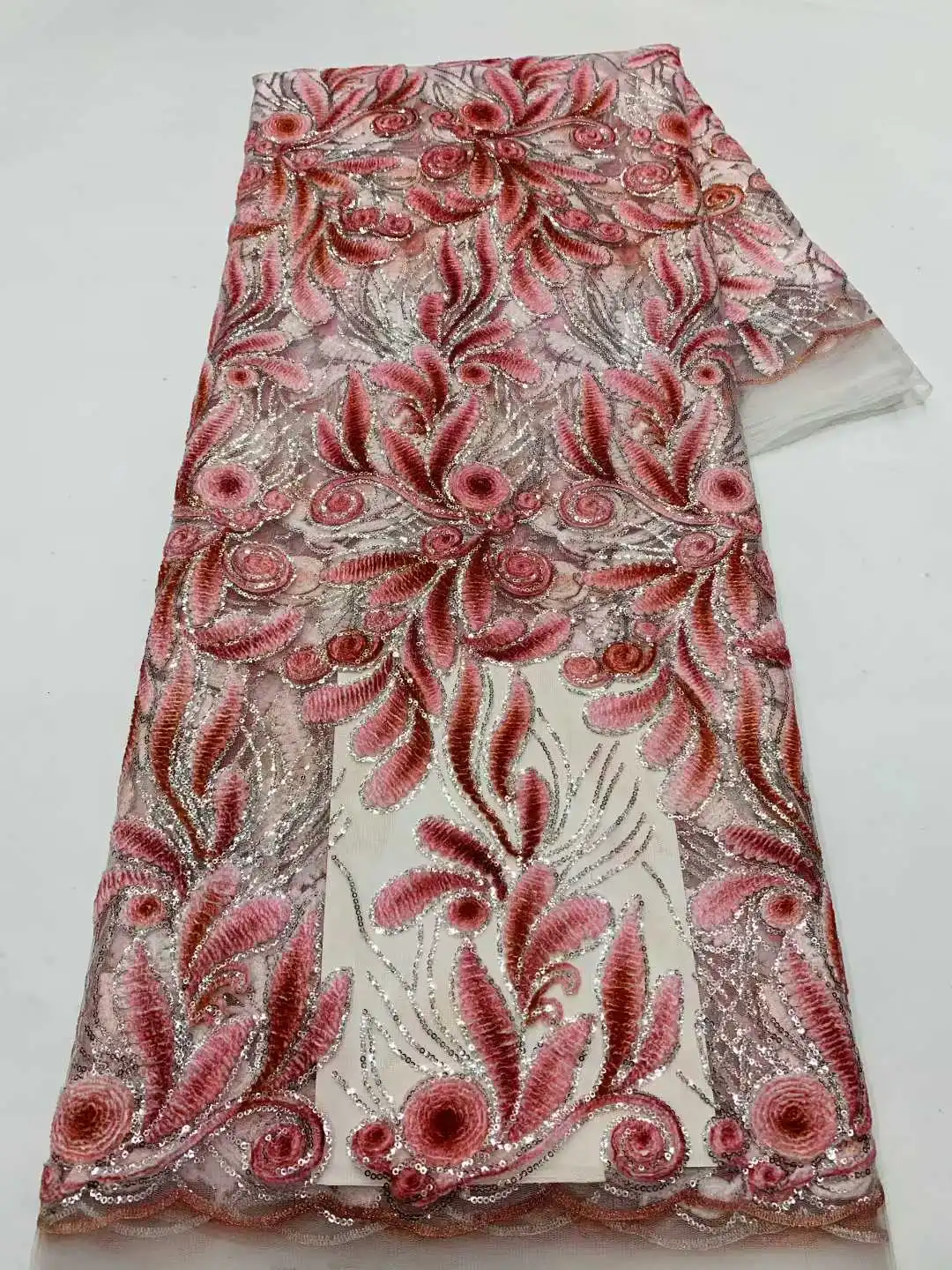 Tecido de renda de tule com lantejoulas africanas 2025 renda de alta qualidade tecido de renda francês lindo nigeriano para casamento feminino 5 jardas