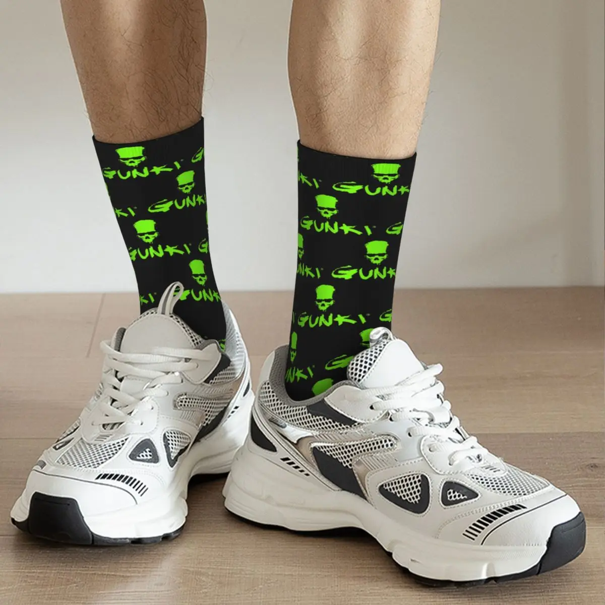 Gunki Logo Socks Harajuku Super Soft Stockings All Season Long Socks for Unisex Valentine's Day Gifts