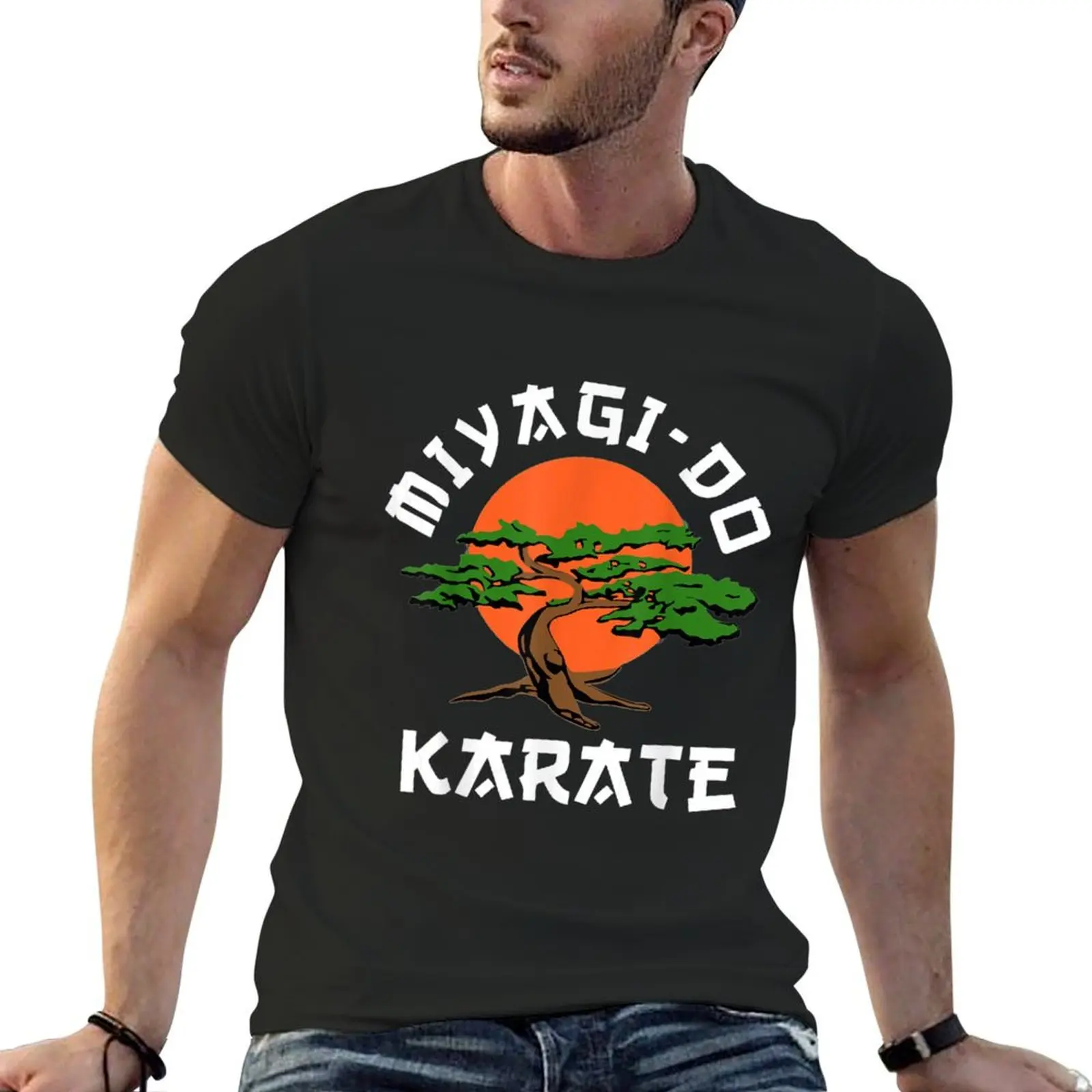 

Vintage Miyagi-DoKarate Bonsai Tree T-Shirt custom shirt basketball graphic tees customs mens big and tall t shirts