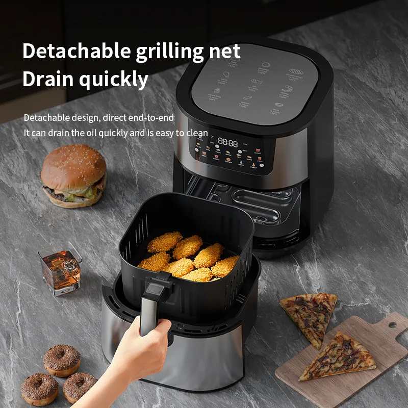 2800W Air Fryer 15L Large Capacity Dual Heating Tube Double Basket Smart Electric Air Fryer Oven For Home Kitchen