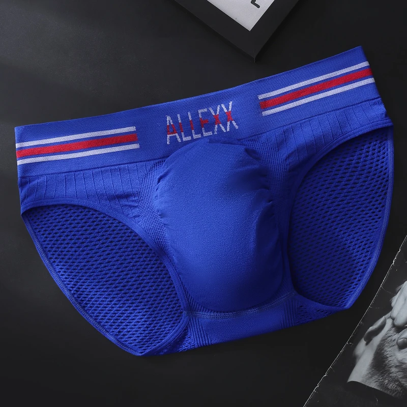 Men Briefs Ice Silk Mesh Panties U Convex Pouch Underpants Fashion High Elastic Underwear Bikini Slip Homme мужские трусы