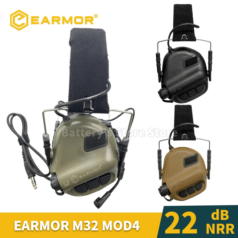 EARMOR M32 MOD4 auricolare tattico cuffie antirumore comunicazione aeronautica militare auricolare da tiro