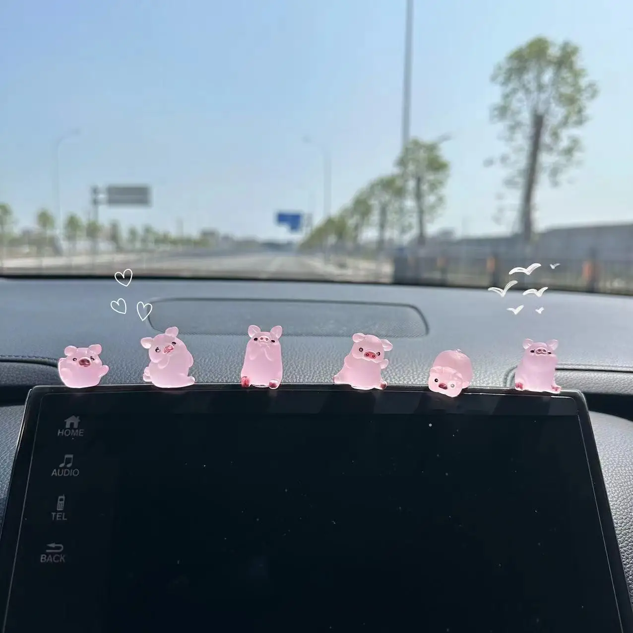 10 piece set of luminous mini pig resin ornaments, a fantasy themed decorative collectible, suitable for indoor and outdoor use,