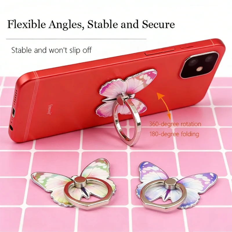 

1-2 шт. элегантный блестящий держатель для телефона в виде бабочки 360 ° Универсальная подставка для смартфона с вращающейся ручкой