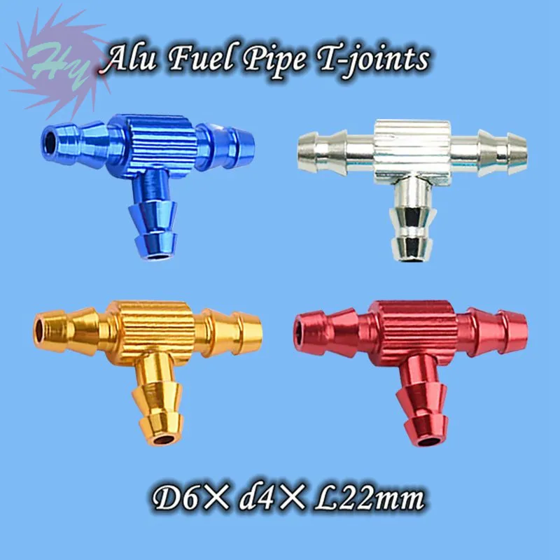 2 Pcs CNC Alloy Alu Fuel Pipe T Joint Fuel Tank Nozzel Oil Can Accessories For Rc Aircraft Fuel Filler