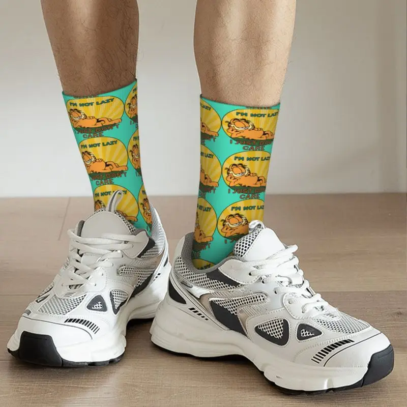 Calcetines divertidos personalizados para hombre Garfielde, calcetines unisex con estampado 3D de gato Kawaii