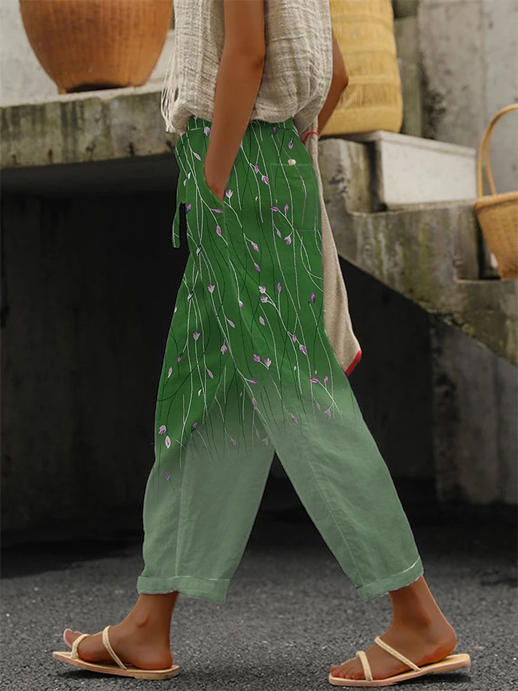 Women's Slim-Fit Fashion Cropped Pants Drawstring Design Outdoor Casual Streetwear Women's Straight-Leg Pants Relaxed Fit