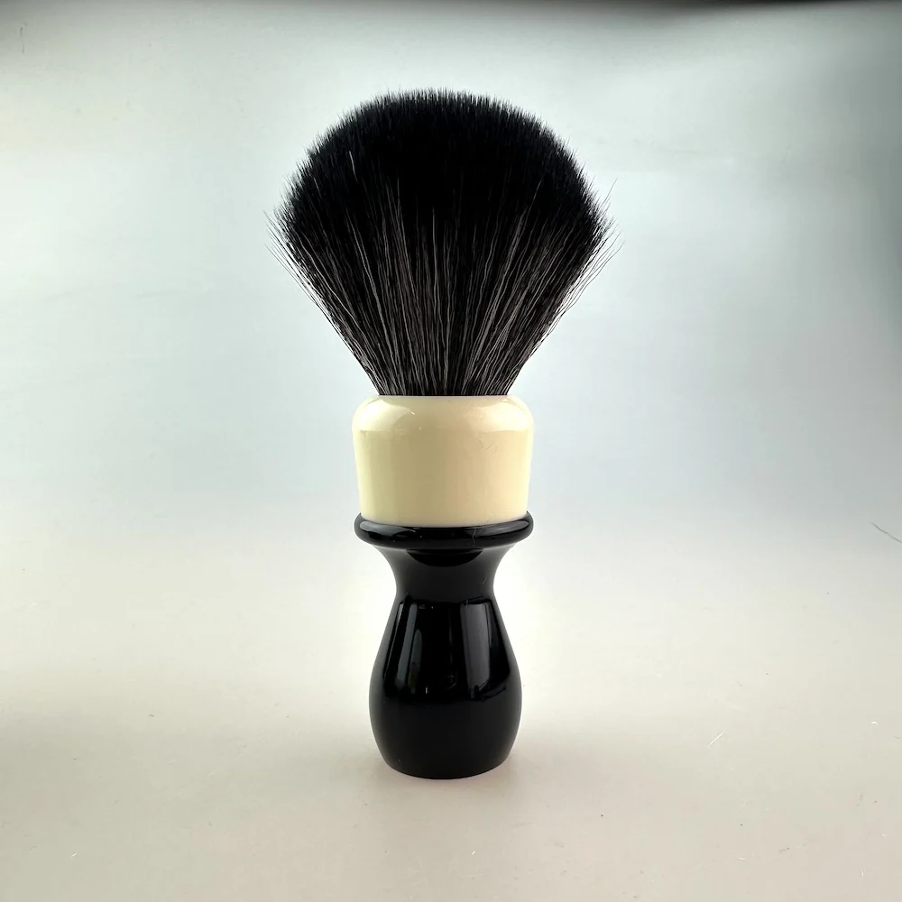 FS-26MM G5 Antibacterial Synthetic Fiber Shaving Brush Cream and White Handle,Keep Mildew Away, Best for Traditional Wet Shaving