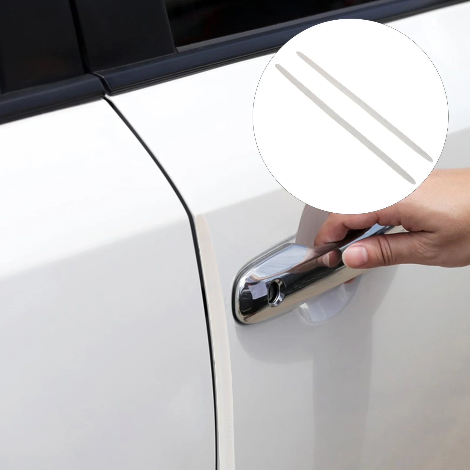 

2pcs Car Anti-Collision Strip Silicone Door Protector Bumper Guard Shockproof Scratch Resistant Universal For Suv Pickup Truck