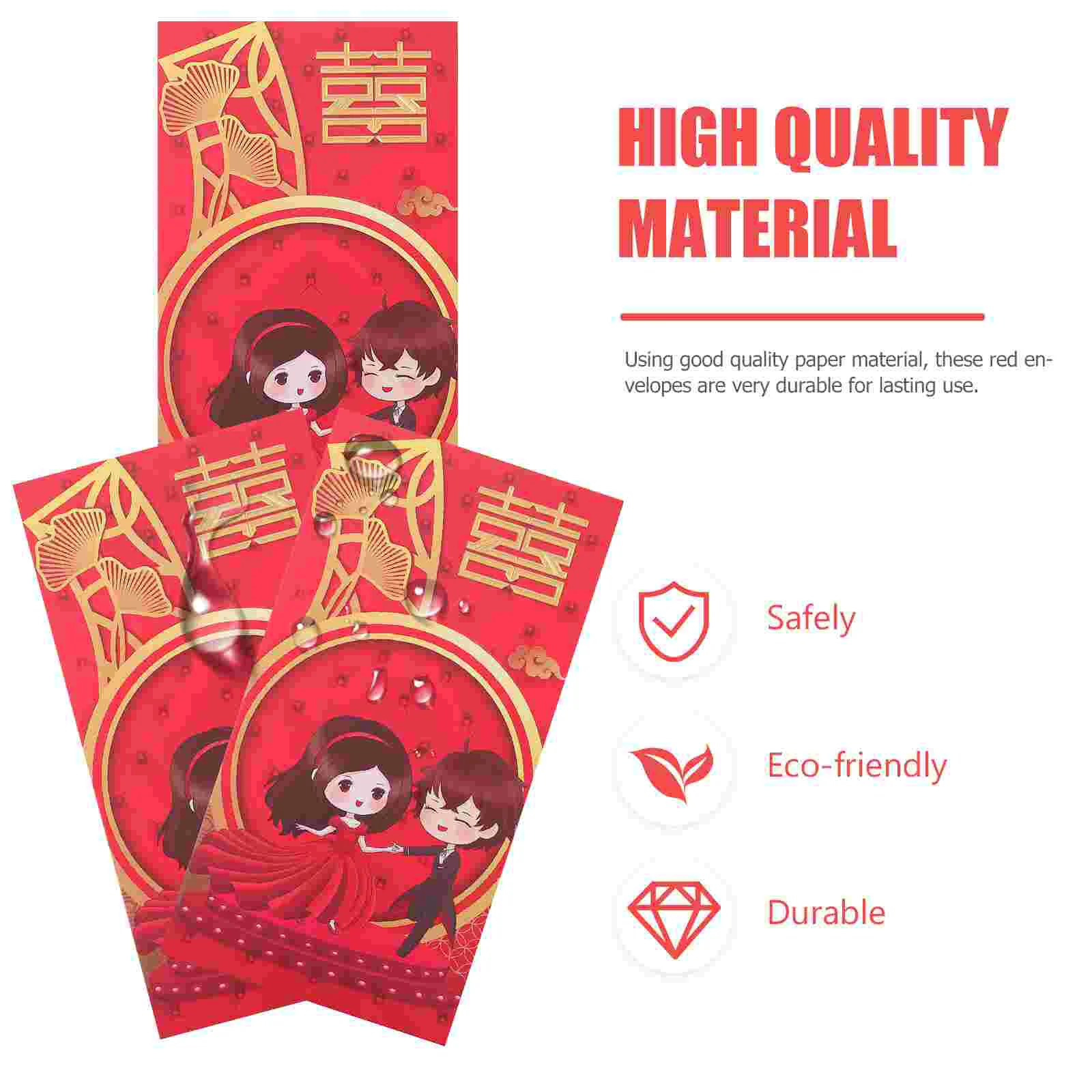 30 Pcs Wedding Red Envelope Purse Holder for Table Party Pocket Gift Card Money Paper Packet Bride Envelopes