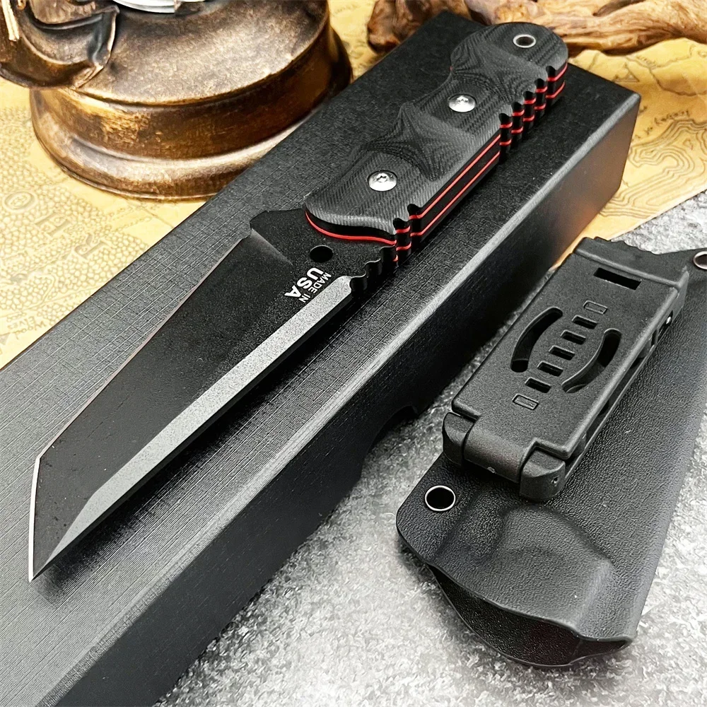 

TOPS Military Grade 8Cr13Mov Knife G10 Handle Heavy Duty Hunting Self Defense EDC Belt Knife with Sheath115