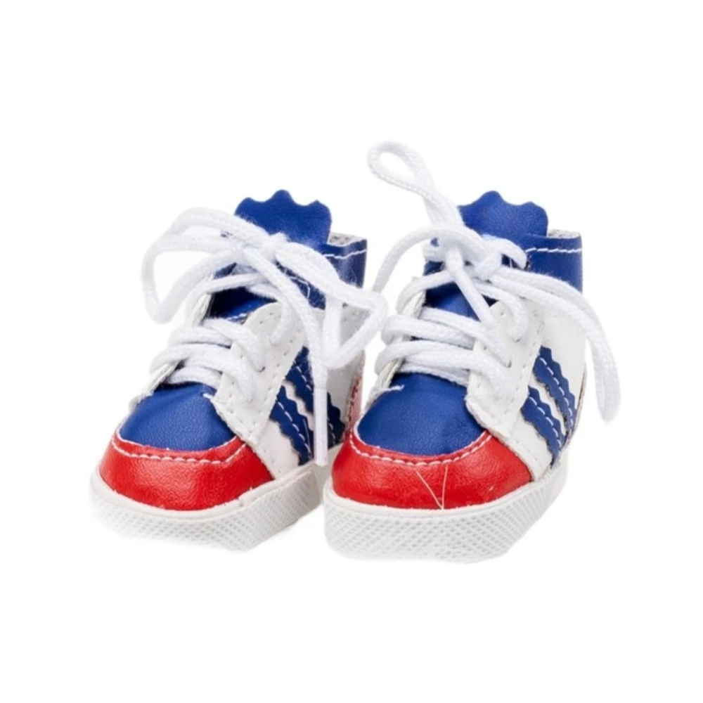 Lace-up Color-block Sneakers For 15 & 20cm Cotton Doll Plain Casual Flat Shoes Chubby Figure Daily Outfit Accessory