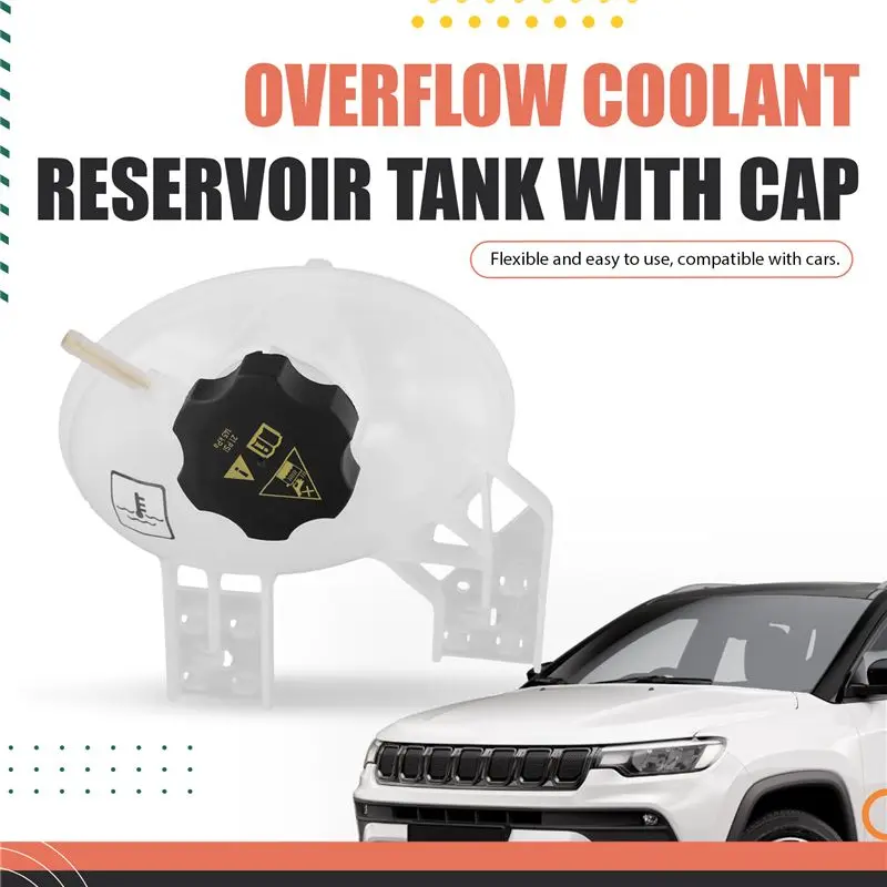 Reliable-Owerflow Overflow Coolant Reservoir Tank With Cap For Jeep Compass MP 1.4 16V Multiair(125KW) 2017-2022 68289857AA 6825