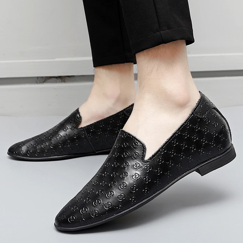 Brand Loafers Men Elevator Shoes Men\'s Casual Shoes Male Buiness Cow Leather Shoes Height Increase Shoes Insoles 5CM Formal Tall