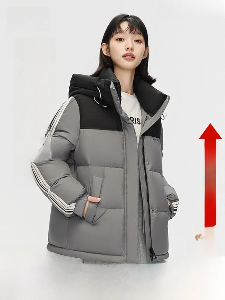 

Зимняя женская утепленная куртка Snow Flng 2024 с капюшоном, в полоску, морозостойкая, спортивная, молодежная, из полиэфирного волокна, с длинными рукавами