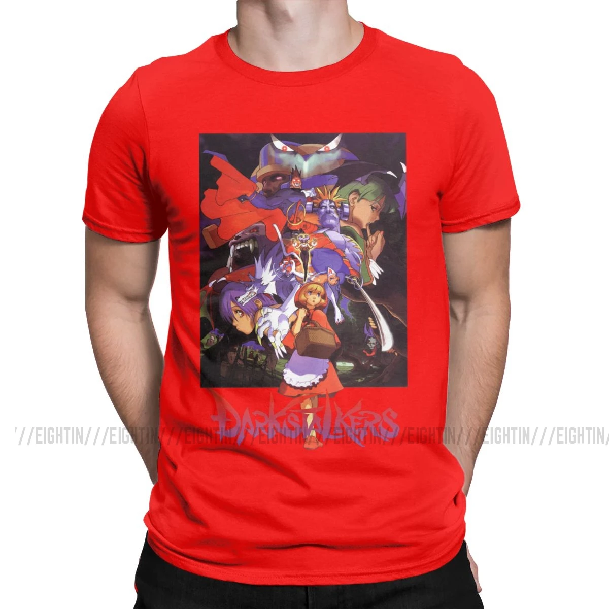Darkstalkers Vampire Savior T Shirts Men Cotton T-Shirts Morrigan