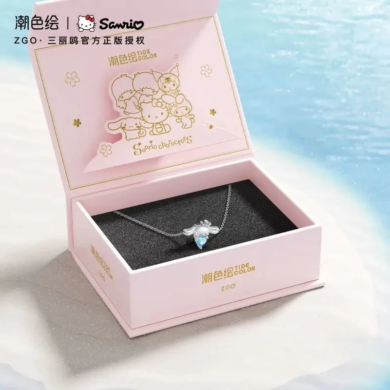 

Аксессуары для аниме, натуральная цветная картина, шарнир Cinnamoroll, сердце океана, стерлинговое серебро, цепочка