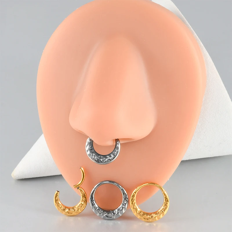 1 قطعة G23 التيتانيوم الأنف خواتم ثقب الأنف الحاجز سلسلة بدلاية من حجر الزركون اللولب الأذن الزنمة الغضروف Daith أقراط ثقب المجوهرات #4