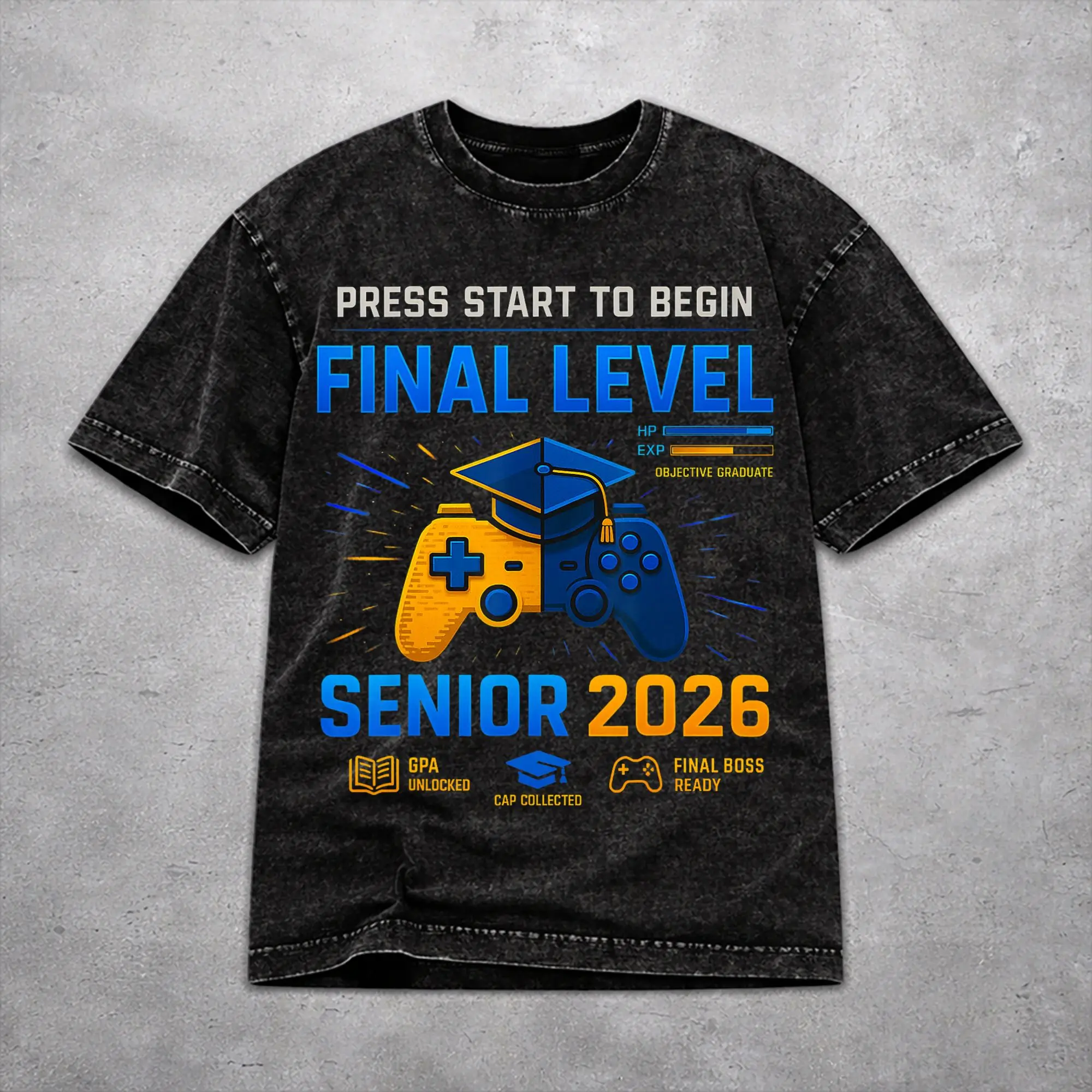 Vintage Women Men Class of 2026 Senior Graduation Tee Shirt Oversize Washed  T Shirts Apparel