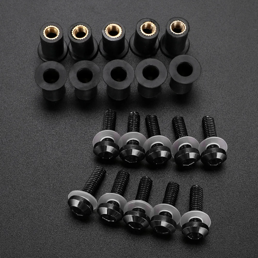 5MM Windshield Screw Nut Set Windscreen Bolt Kit For Suzuki Bandit GSF 650 600 1200 1250 GSF600 GSF1200 TL1000 GS500 GN125 DR650
