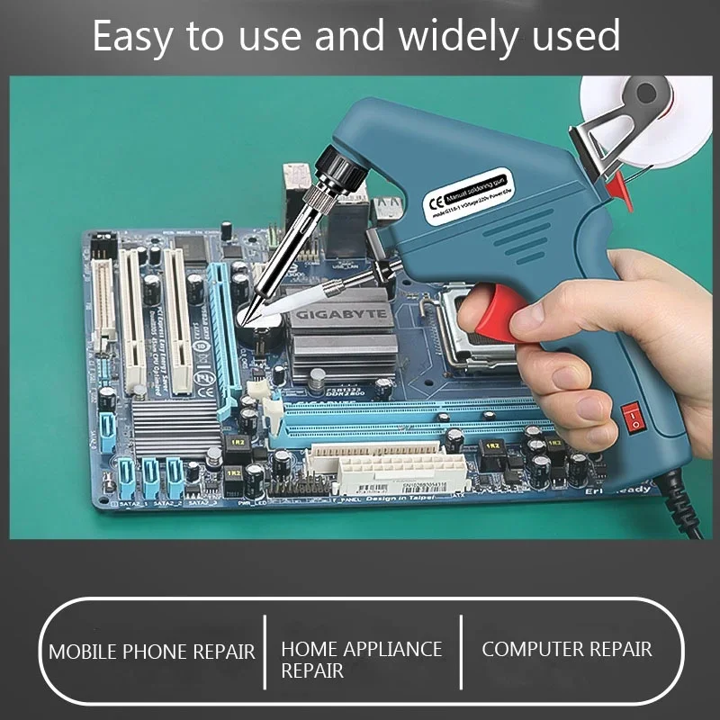 60W Automatic Tin Feeding Soldering Gun Industrial Grade PTC Heating Soldering Tool for Repair and DIY
