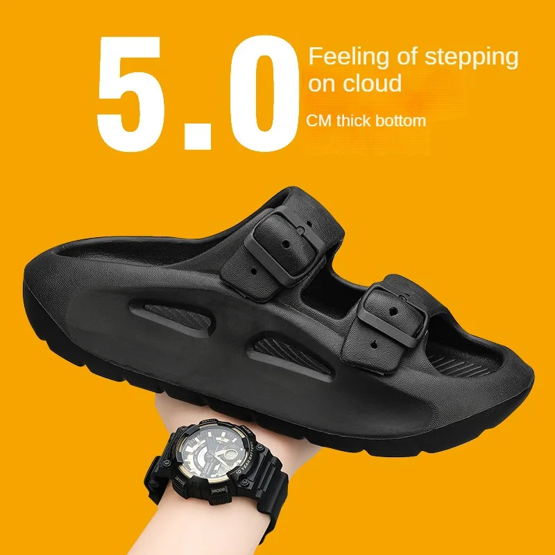 

Summer Oversized Cloud Feeling Slippers For Men Wearing Fashionable Casual Anti-Slip Trendy Outdoor Flip Flops Men Beach Sandals