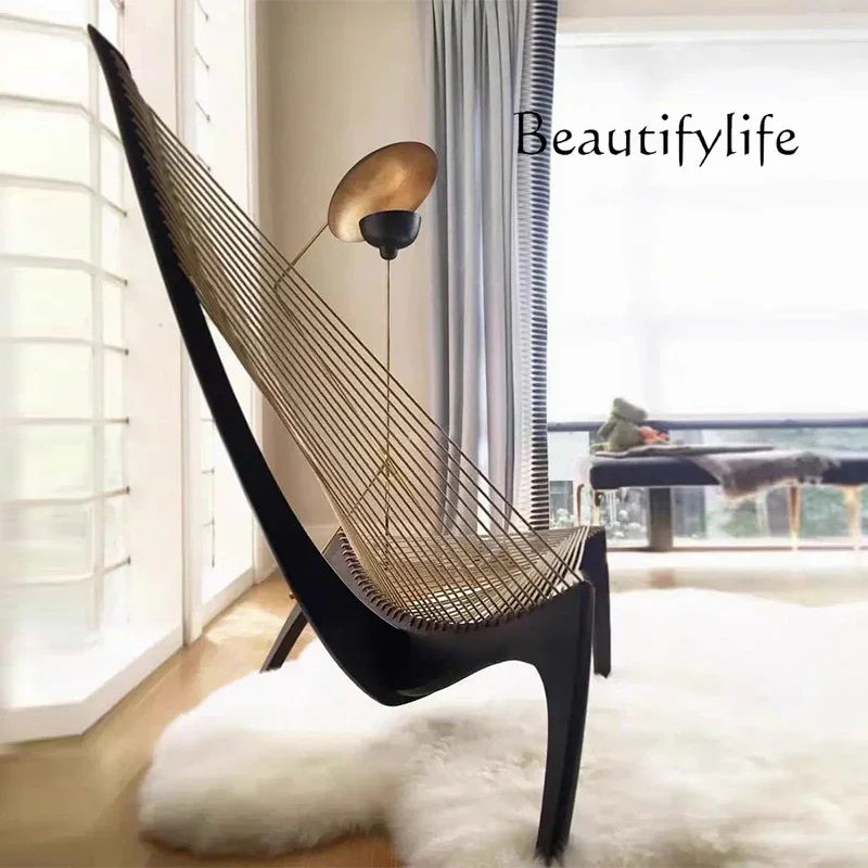 A44 Harp chair designer creative sailing characteristic recliner art hotel sofa solid wood living room single sofa