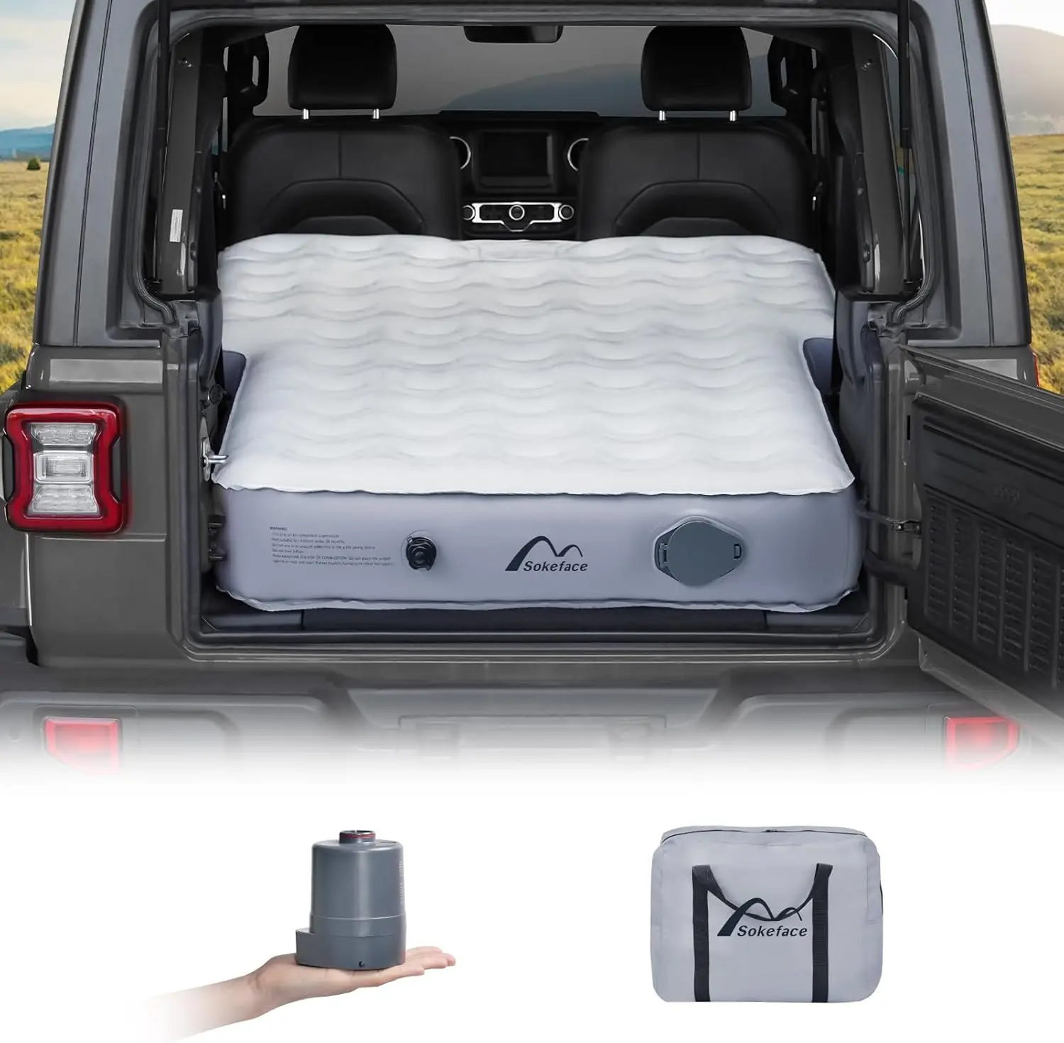 

SUV Air Mattress with Wireless Pump, 10in Thick Camping Bed for Large & Mid-Size Vehicles