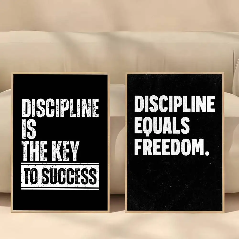 Modern Motivational Quotes Inspirational Discipline Poster Self-adhesive Art Waterproof Paper Sticker Wall Decor
