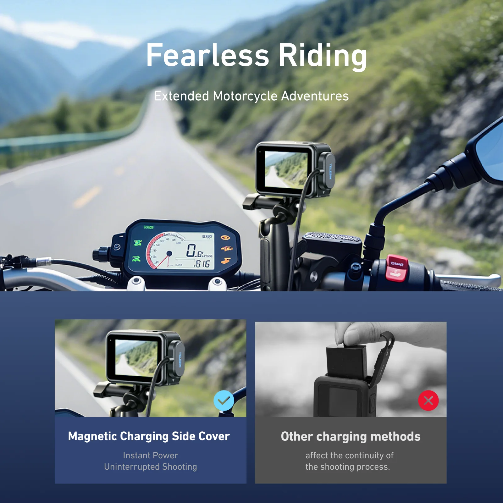 TELESIN Magnetyczny Wodoodporny Zestaw Kabli do Ładowania z Boczną Osłoną do GoPro Hero 9 10 11 12 13 Typ-C Łatwa Demontaż Osłony Portu Ładowania — zdjęcie produktu 6