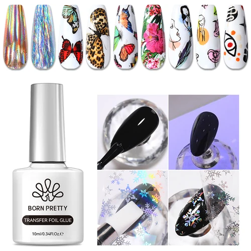 Imagen 2 del producto BORN PRETTY, 10ml, lámina de transferencia, Gel, pegatina adhesiva para esmalte de uñas, pegamento para uñas, barniz de Gel con impresión UV, Gel de manicura para decoración de uñas