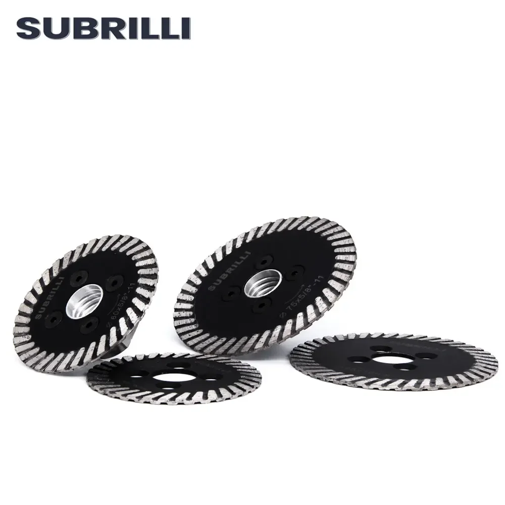 SUBRILLI 60/75/90mm diament Turbo ostrze tnące z zdejmowany kołnierz M14 5/8-11 rzeźba tarcze tnące do kamienia granitu