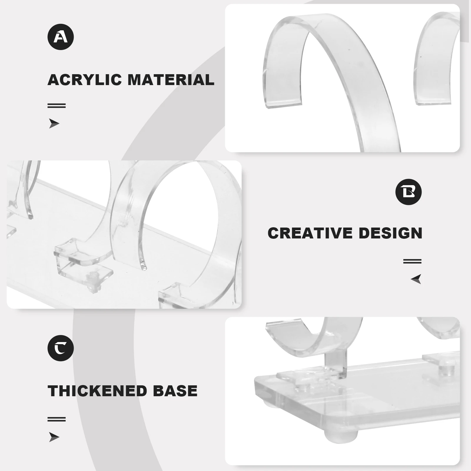 

1pc Acrylic Display Stand Transparent Base Multi-Booth Design Removable Watch Rack For Home Storage Watch Stand Environmentally