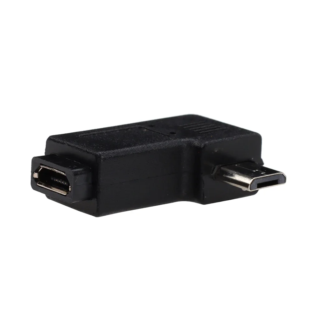 100pcs 90 Degree Left & Right Angled Micro USB Male to Micro USB Female Connector Data Sync Adapter Plug Converter