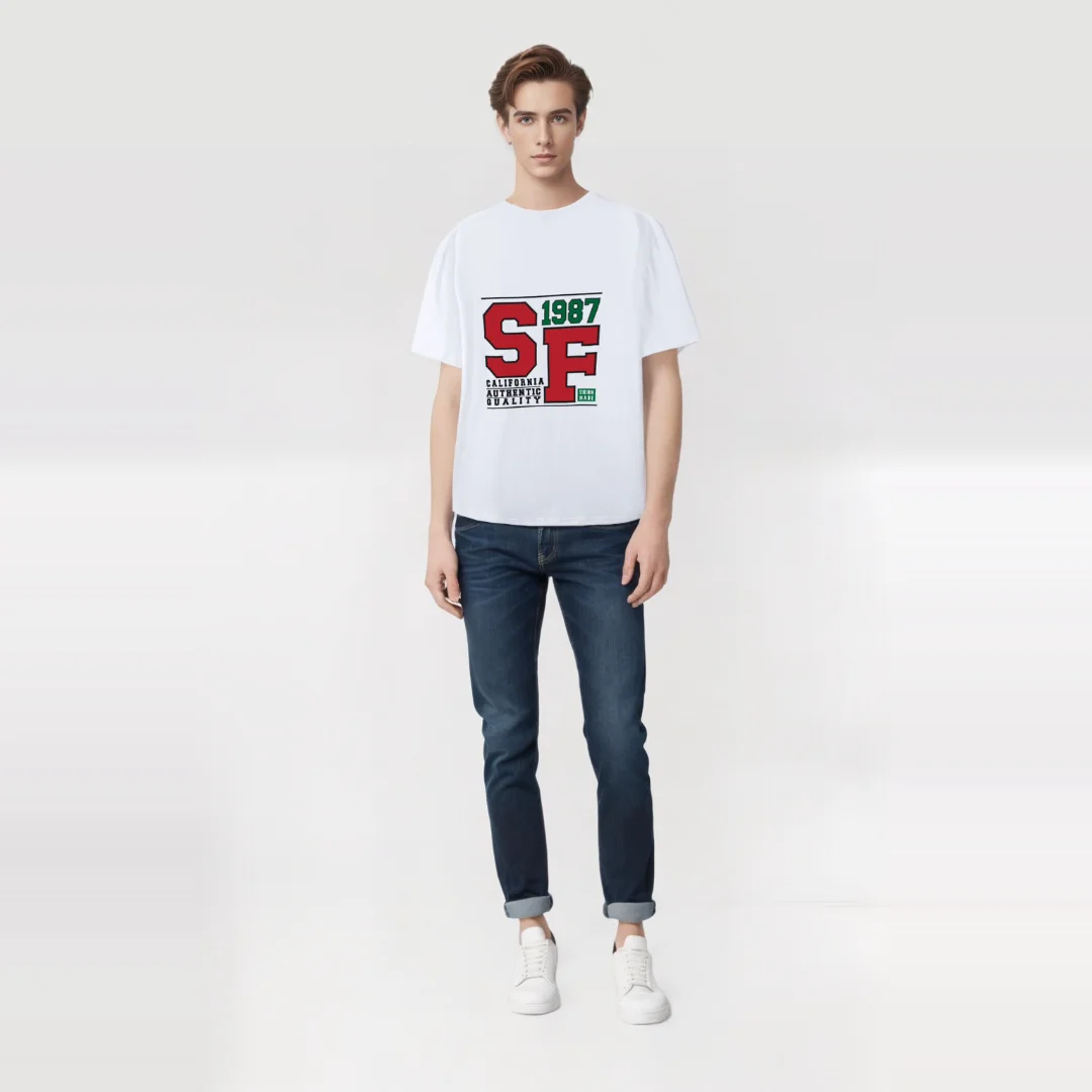 Stylish Men's T-Shirt in Trendy Letter Print - Lightweight Cotton Fabric, Short Sleeves, and Crew Neck - Perfect for Casual Summ