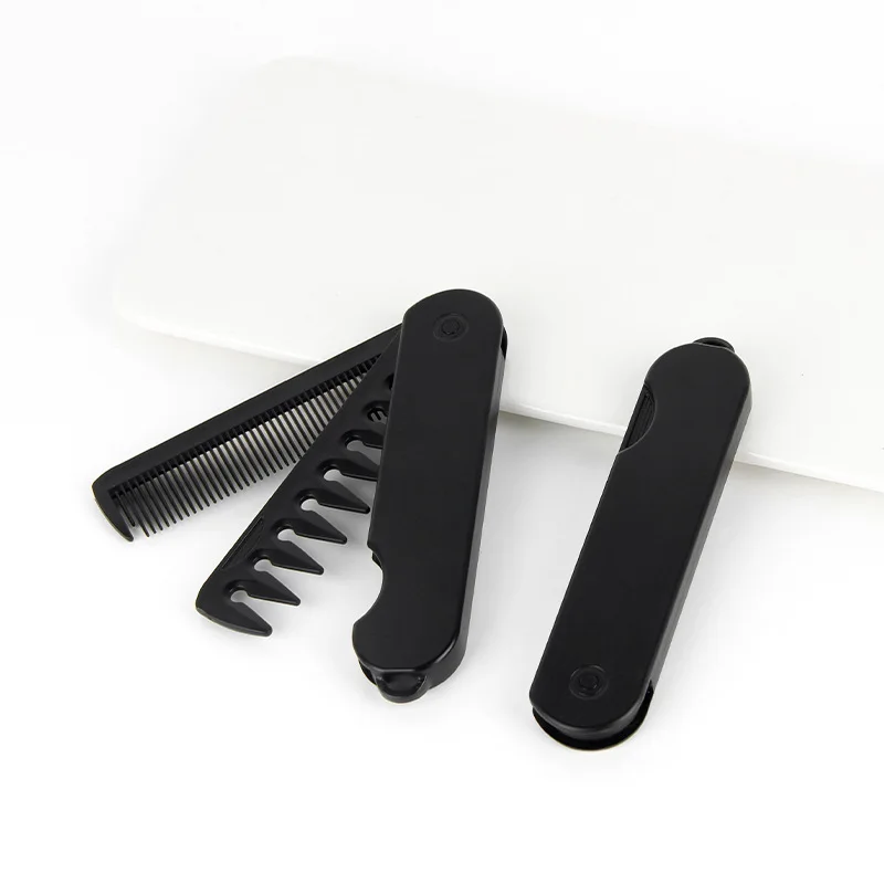 

Wholesale 100Pcs Barber Hair Clipper Folding Combs Multifuncional Plastic Wide Tooth Oil Head Comb Beard Combing 2 In 1 Comb