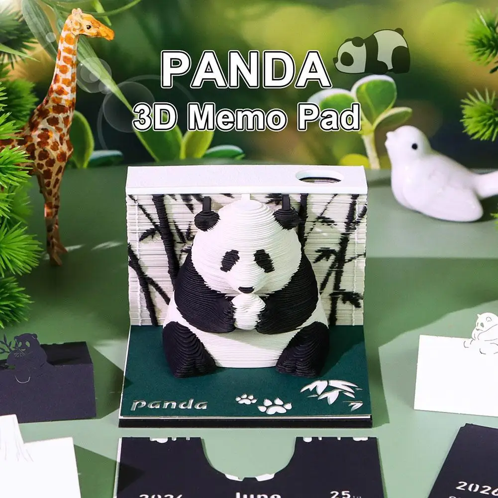 

Panda 3D Tear-away Calendar Creative Novelty Memo Pad Note Paper Art Gift Notepad Housewarming Desktop Decoration
