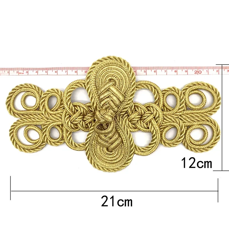 Duże ręcznie robione chińskie guziki, zapinane guziki żaby do torebek, dekoracji odzieży, materiałów do szycia, 21x12cm, 1 szt