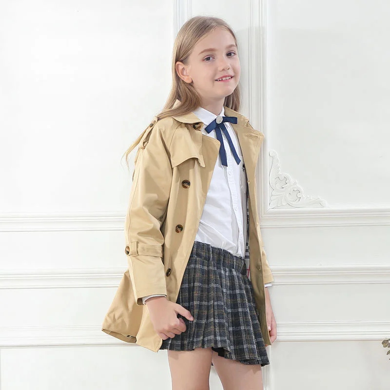 

Girls Coat Windbreak Jacket Cotton Outwear 2023 Red Spring Autumn Outdoor Kids Windproof Children's Clothing