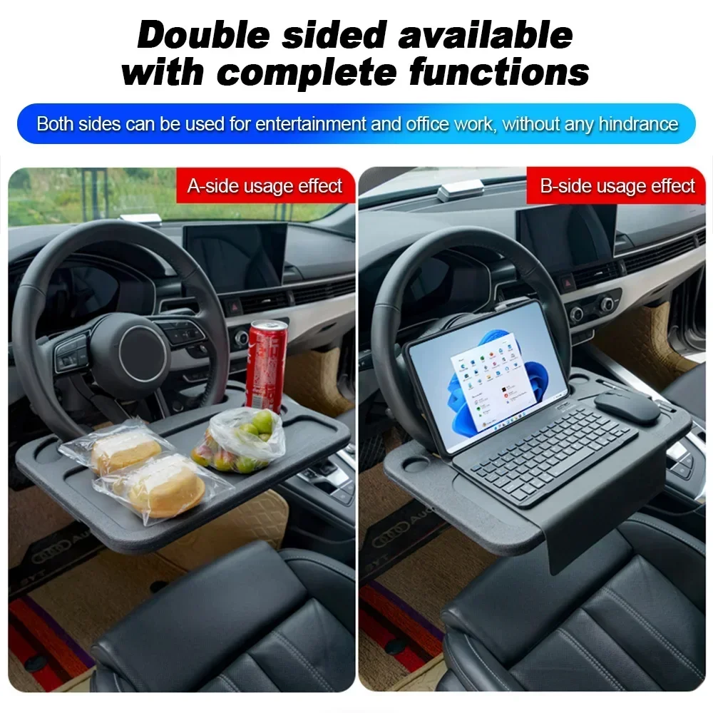 Durable Car Steering Wheel Tray Foods Coffee Tray Board Eat Work Cart Drink Food Good Holder Tray Sturdy Table