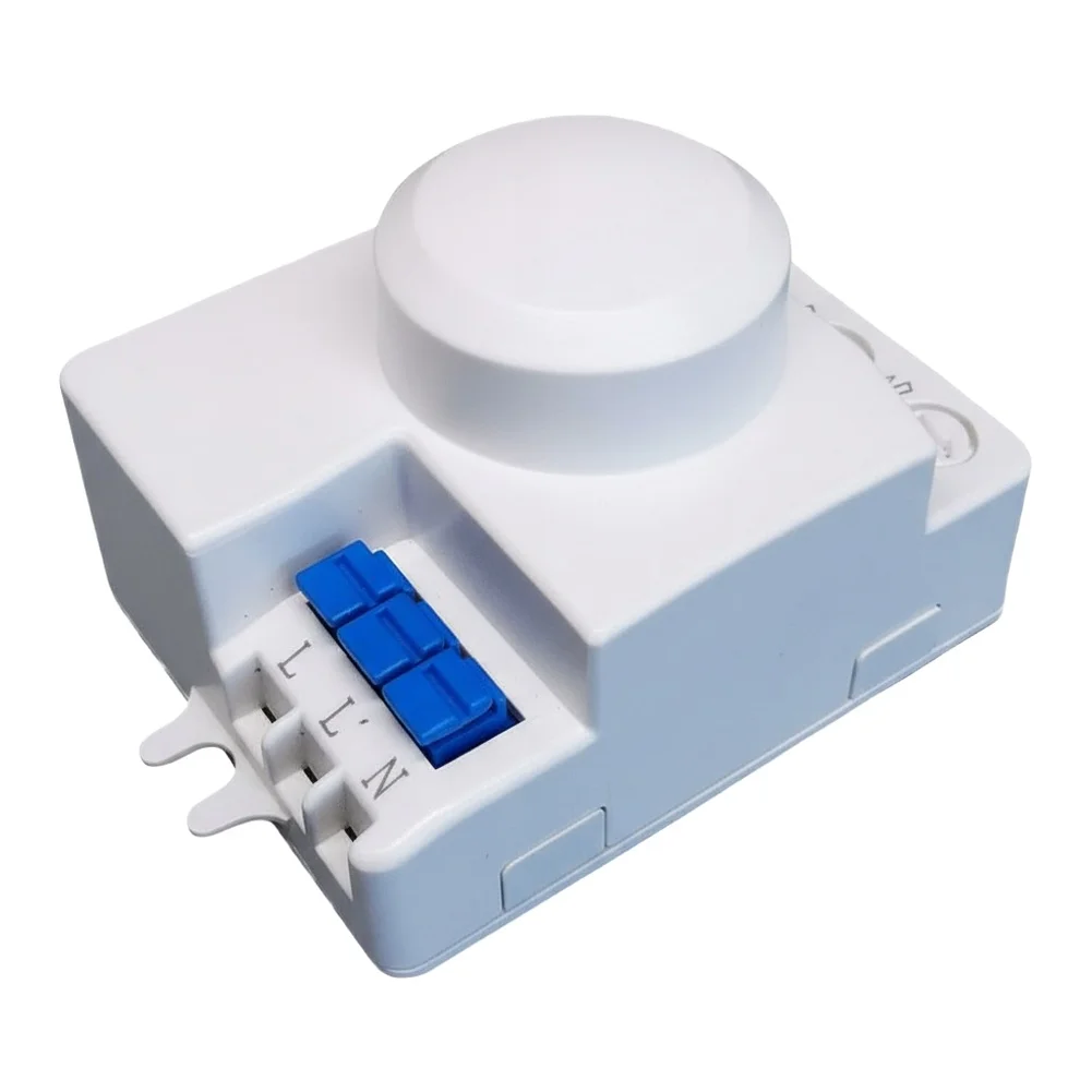 

Микроволновый датчик движения, детектор движения, регулируемый индукционный переключатель IP20, угол обнаружения 360 градусов для установки в помещении и на открытом воздухе