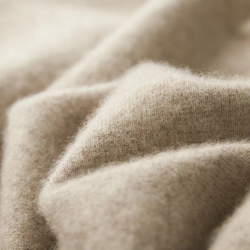 Men 100% Cashmere Sweater Zipper Cardigan Autumn Winter Thick POLO Neck Long Sleeve Cashmere Knitwear Smart Casual Clothing Tops