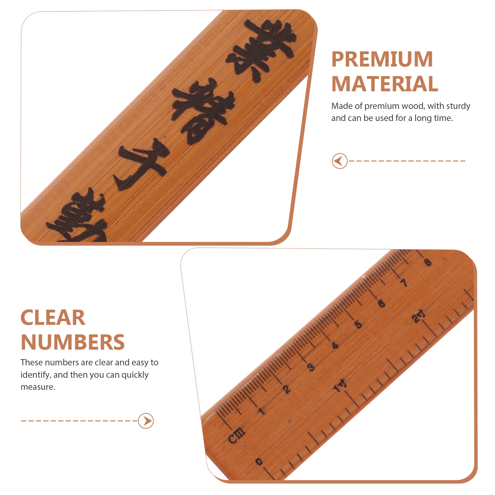 Teaching Ruler Wooden Ruler Chinese Style Ruler Vintage Bamboo Stick Cane Stick Carved Craft Spanking Stick Wooden