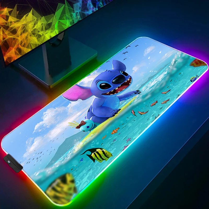 RGB ماوس الوسادة غرزة الخلفية كبيرة eSports عدم الانزلاق جهاز كمبيوتر شخصي ألعاب الألعاب الملحقات LED ماوس لوحة المفاتيح حصيرة مكتبية السجاد #1