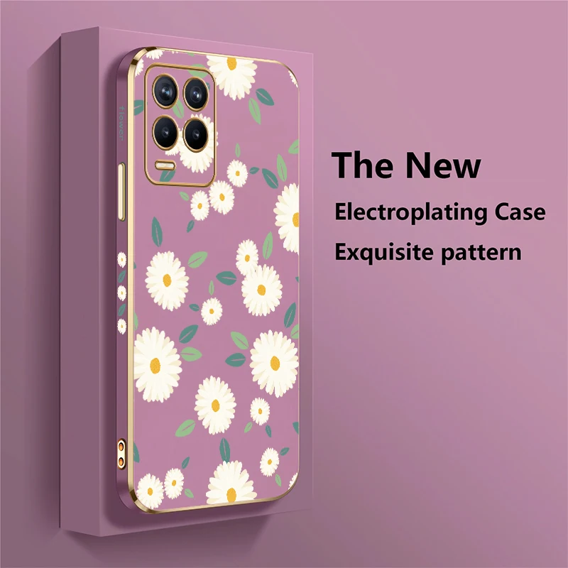 زهرة اللوحة جراب هاتف ل ممن لهم Realme 8 برو 7 5 جرام 5 ثانية 8i 7i 6i 6 برو 5 5i للصدمات عدسة حماية سيليكون غطاء بولي يوريثان #3