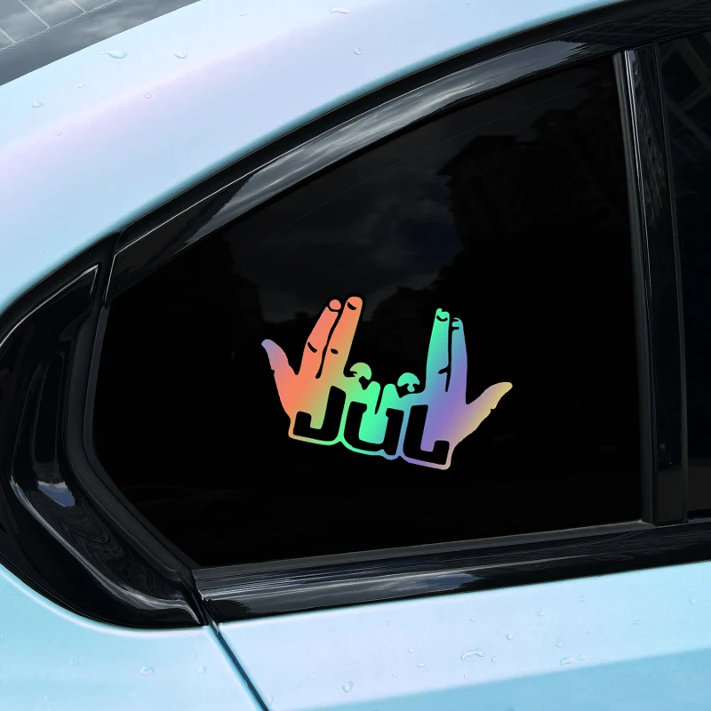 

Funny JUL Finger Motorcycle Stickers Waterproof Motorbike Fuel Tank Front Fairing Scooter Decoration Sunscreen Easy Stickers